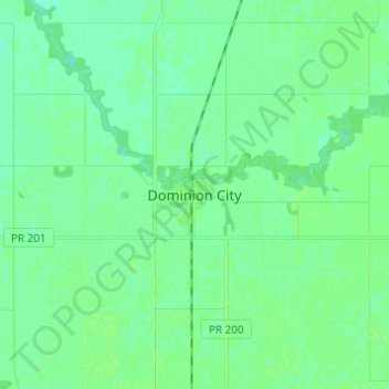 Mappa topografica Dominion City, altitudine, rilievo