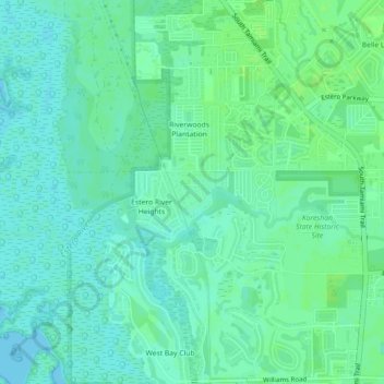 Mappa topografica Cranbrook Harbor, altitudine, rilievo