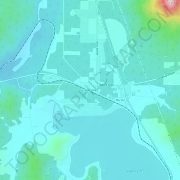 Mappa topografica Loon Lake, altitudine, rilievo