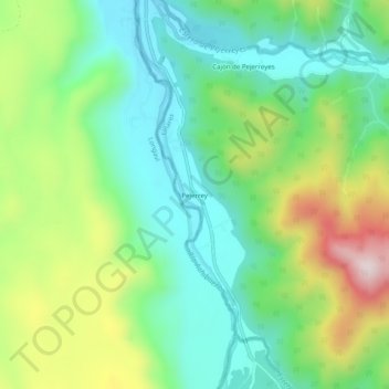 Mappa topografica Pejerrey, altitudine, rilievo