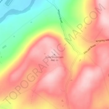 Mappa topografica Hale Mountain, altitudine, rilievo
