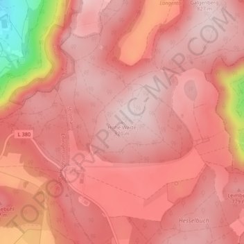 Mappa topografica Hohe Warte, altitudine, rilievo