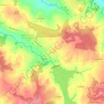 Mappa topografica Les Lues, altitudine, rilievo