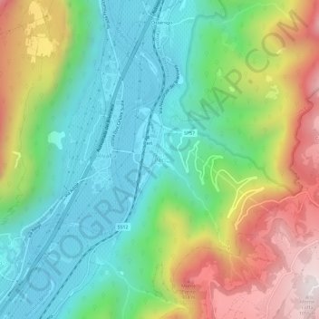 Mappa topografica Peri, altitudine, rilievo