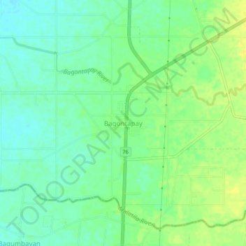 Mappa topografica Bagontapay, altitudine, rilievo