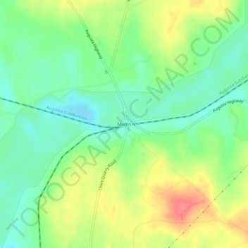 Mappa topografica Martin, altitudine, rilievo