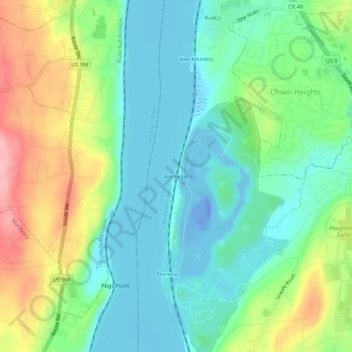 Mappa topografica Barnegat, altitudine, rilievo