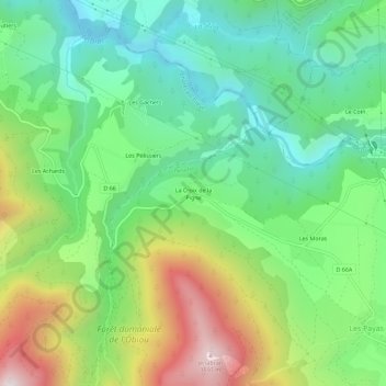 Mappa topografica La Croix de la Pigne, altitudine, rilievo