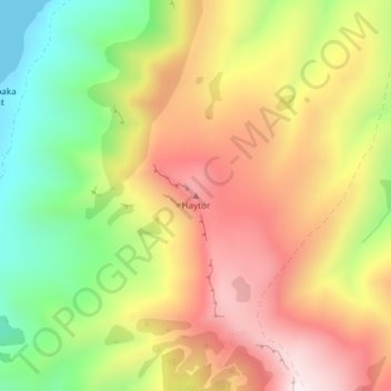 Mappa topografica Haytor, altitudine, rilievo