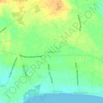 Mappa topografica Mojon, altitudine, rilievo
