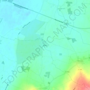 Mappa topografica Alligny, altitudine, rilievo