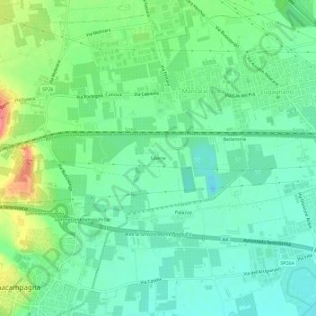 Mappa topografica Siberie, altitudine, rilievo