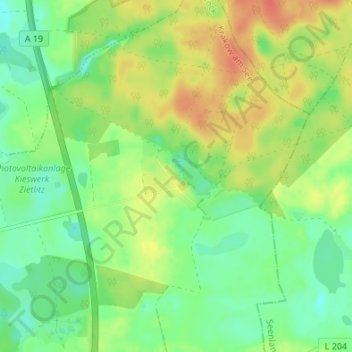 Mappa topografica Groß Bäbelin, altitudine, rilievo