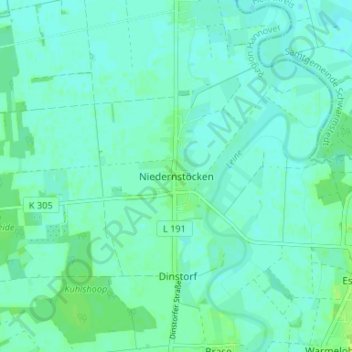 Mappa topografica Niedernstöcken, altitudine, rilievo