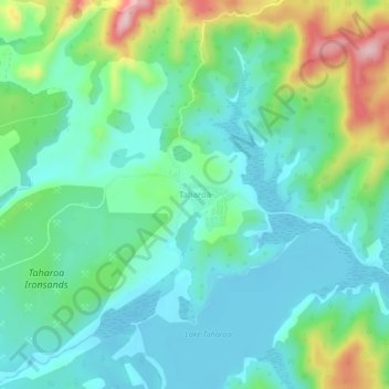 Mappa topografica Taharoa, altitudine, rilievo