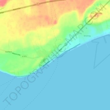 Mappa topografica Pargua, altitudine, rilievo