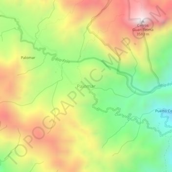 Mappa topografica Palomar, altitudine, rilievo