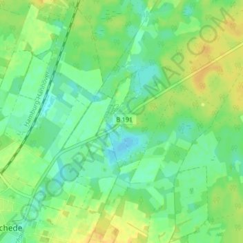 Mappa topografica Aschauteiche, altitudine, rilievo