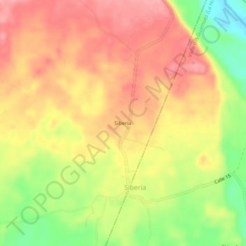 Mappa topografica Siberia, altitudine, rilievo