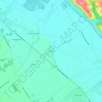 Mappa topografica Le Terme, altitudine, rilievo