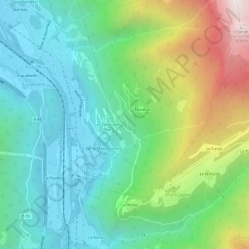 Mappa topografica Les Côtes, altitudine, rilievo