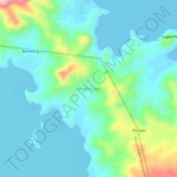 Mappa topografica Montelago, altitudine, rilievo