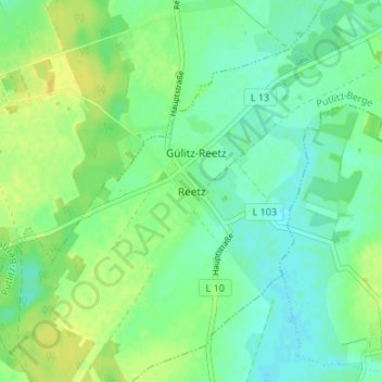 Mappa topografica Reetz, altitudine, rilievo