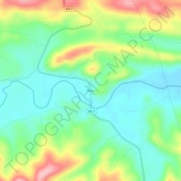 Mappa topografica Hollis, altitudine, rilievo