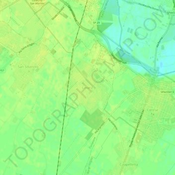 Mappa topografica Levata, altitudine, rilievo