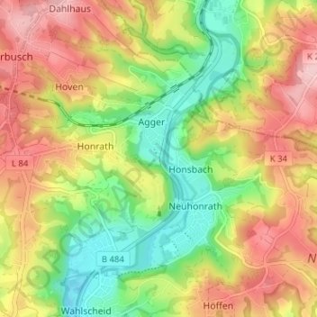 Mappa topografica Naafshäuschen, altitudine, rilievo