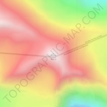 Mappa topografica Mount Wood, altitudine, rilievo