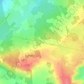Mappa topografica La Couy, altitudine, rilievo