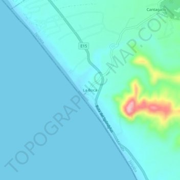 Mappa topografica La Boca, altitudine, rilievo