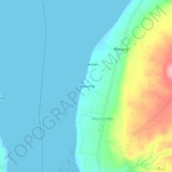 Mappa topografica Cansuting, altitudine, rilievo
