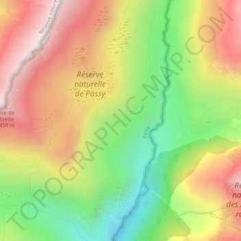 Mappa topografica Chalets d'Ècuelle, altitudine, rilievo