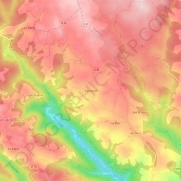 Mappa topografica Cacaviole, altitudine, rilievo