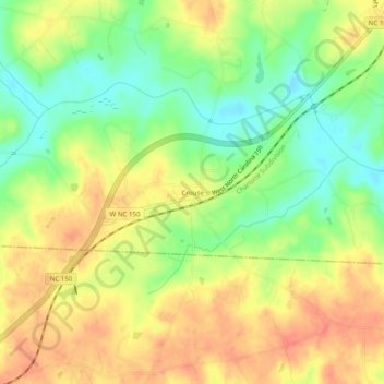 Mappa topografica Crouse, altitudine, rilievo