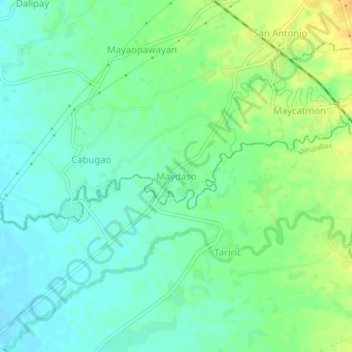 Mappa topografica Maydaso, altitudine, rilievo