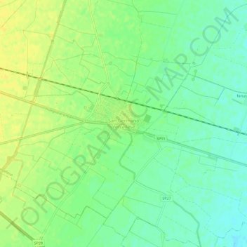 Mappa topografica San Germano Vercellese, altitudine, rilievo