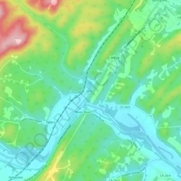 Mappa topografica Grace, altitudine, rilievo