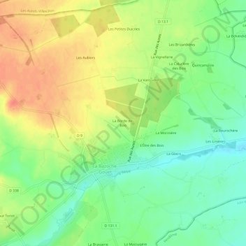Mappa topografica La Borde des Bois, altitudine, rilievo