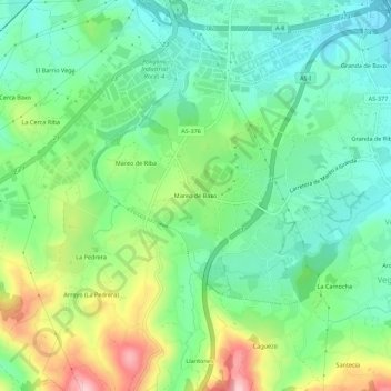 Mappa topografica Mareo de Abajo, altitudine, rilievo