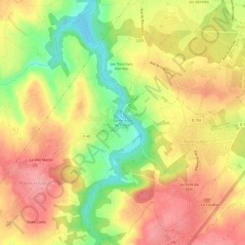 Mappa topografica Sainte-Anne du Houlin, altitudine, rilievo