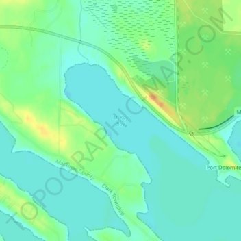 Mappa topografica McKay Bay, altitudine, rilievo