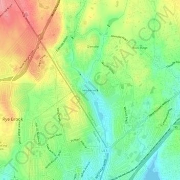 Mappa topografica Pemberwick, altitudine, rilievo