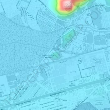 Mappa topografica Morro do Urubu, altitudine, rilievo