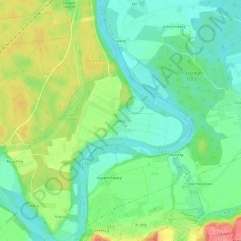 Mappa topografica Ebing, altitudine, rilievo