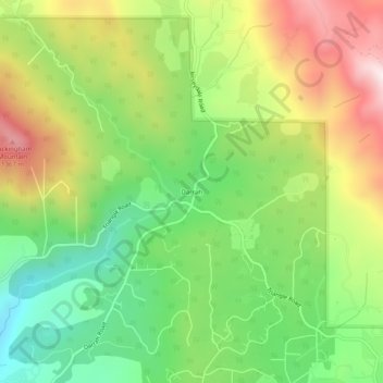 Mappa topografica Darrah, altitudine, rilievo