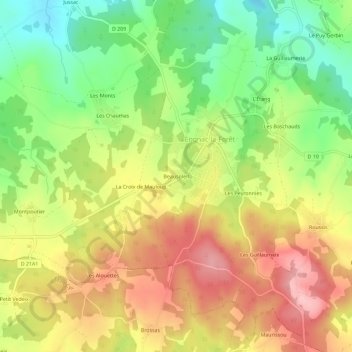 Mappa topografica Beausoleil, altitudine, rilievo