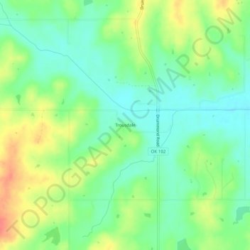 Mappa topografica Trousdale, altitudine, rilievo